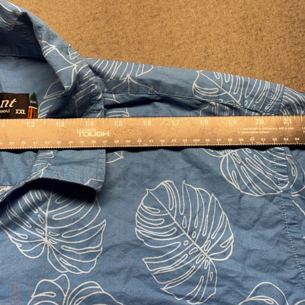 Favant Hawaii XXL Blue Hawaiian Shirt Tiki Surfboard Border Print Cotton - Picture 7 of 8